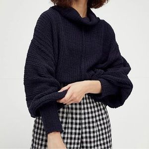 New FREE PEOPLE Be Yours Cowl Neck Black Sweater size Medium